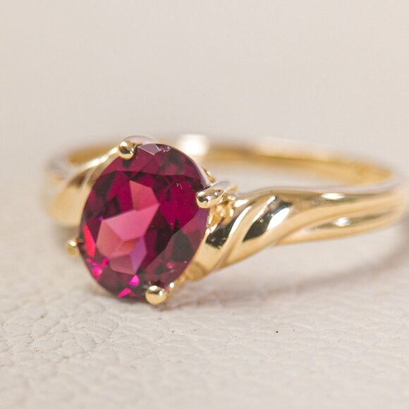 14k Gold Rhodolite Garnet Ring - Picture 1 of 15